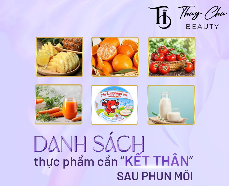 Các loại trái cây tươi như dứa, dừa rất tốt cho quá trình hồi phục môi sau phun